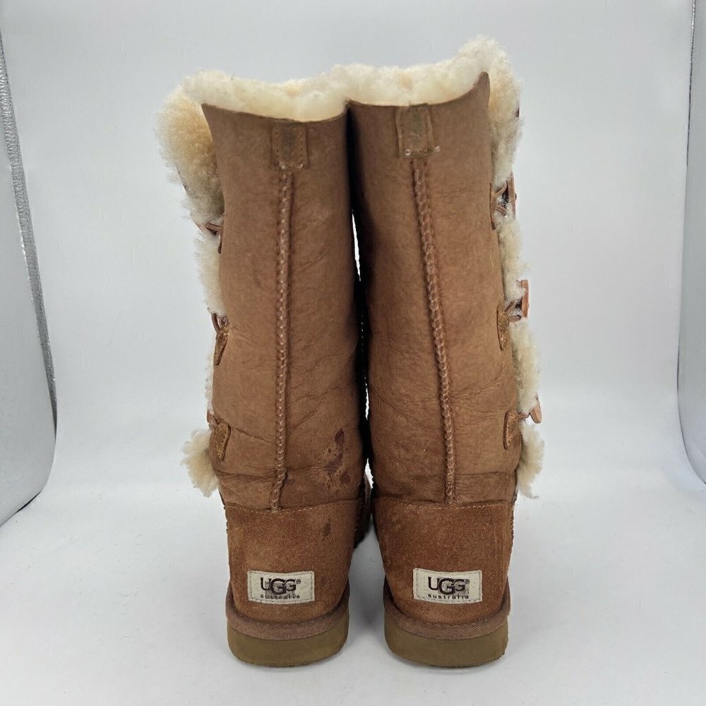 UGG Australia Bailey Button Women Size 7 Brown Mid Calf Winter Snow Boots 1873 - Picture 8 of 12